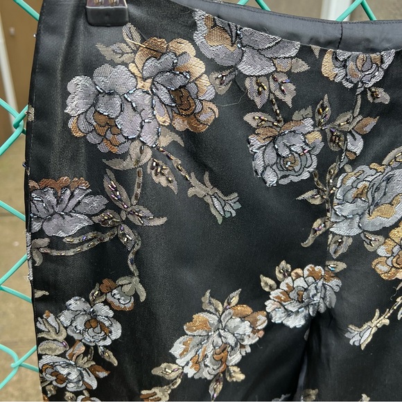 Cache Embellished Metallic Brocade Floral Pants 4 - Picture 6 of 15
